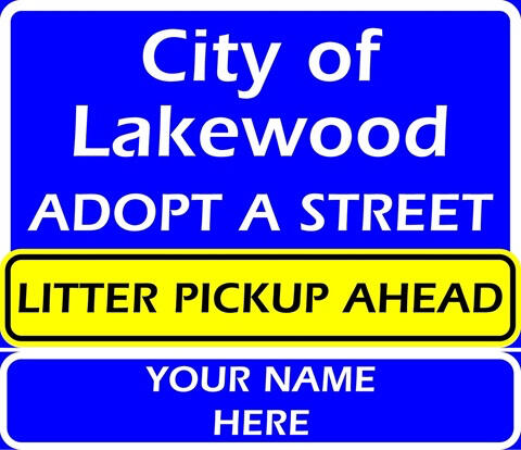 City of Lakewood Adopt a Street sign